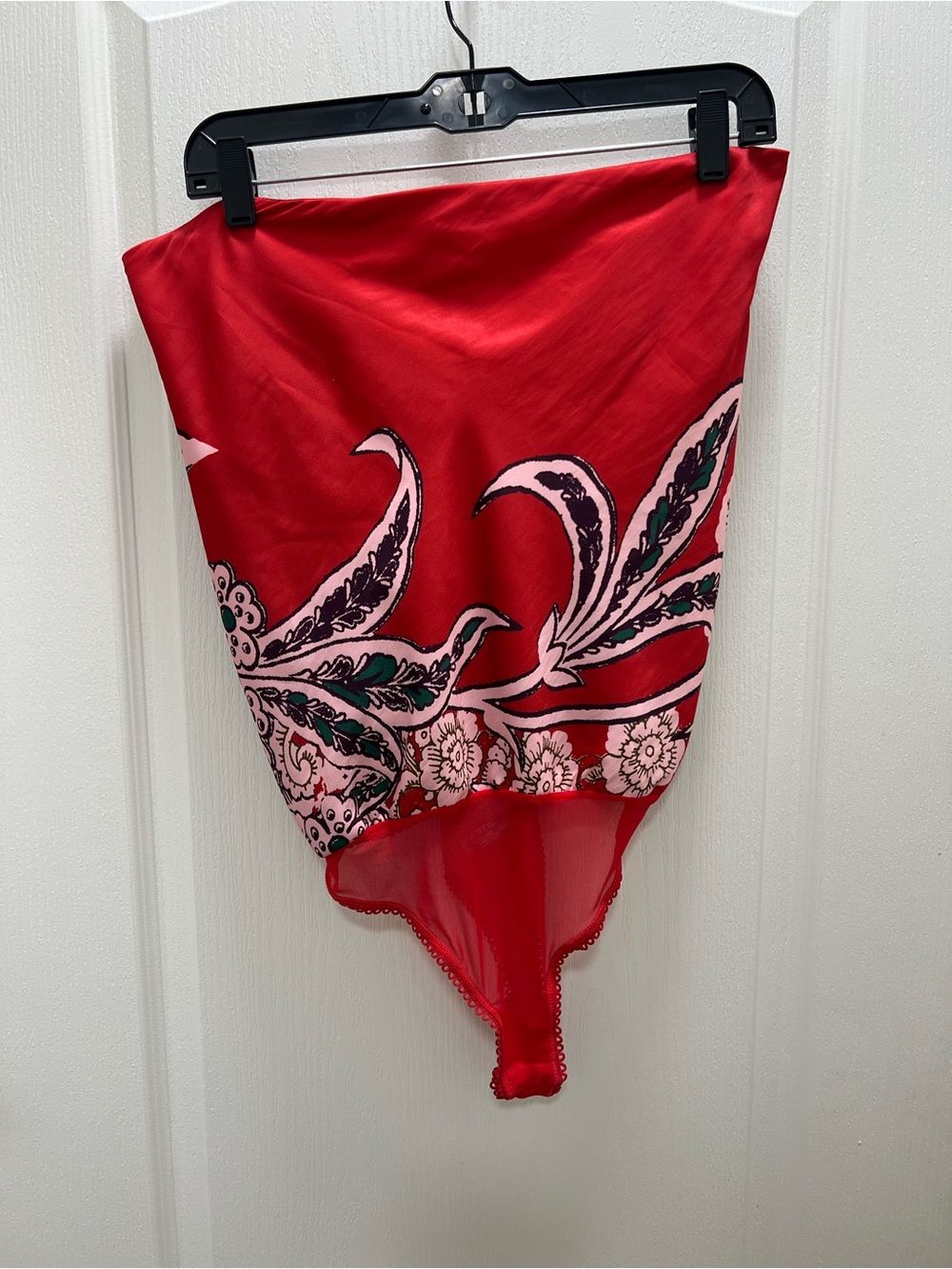 Free People Spellbound Strapless Bodysuit in Cherry Combo Women's
